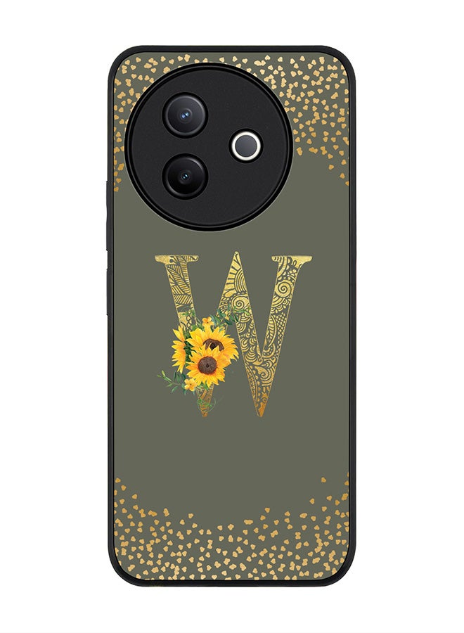 Stylizedd غطاء لهاتف Vivo Y39 5G / vivo Y300i 5G، حماية كاميرا نحيفة، غطاء هاتف مضاد للصدمات - تصميم زهور مخصص - W (أخضر زيتوني) - Image 1