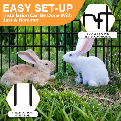 KYATE 14 Panels Dog Digging Fence Barrier, 19.83ft(L) X 13in(H) Animal Barrier Fences, No Dig Defense Rabbits Fencing for Garden Outdoor Yard Deck Bottom Blocke - Image 5