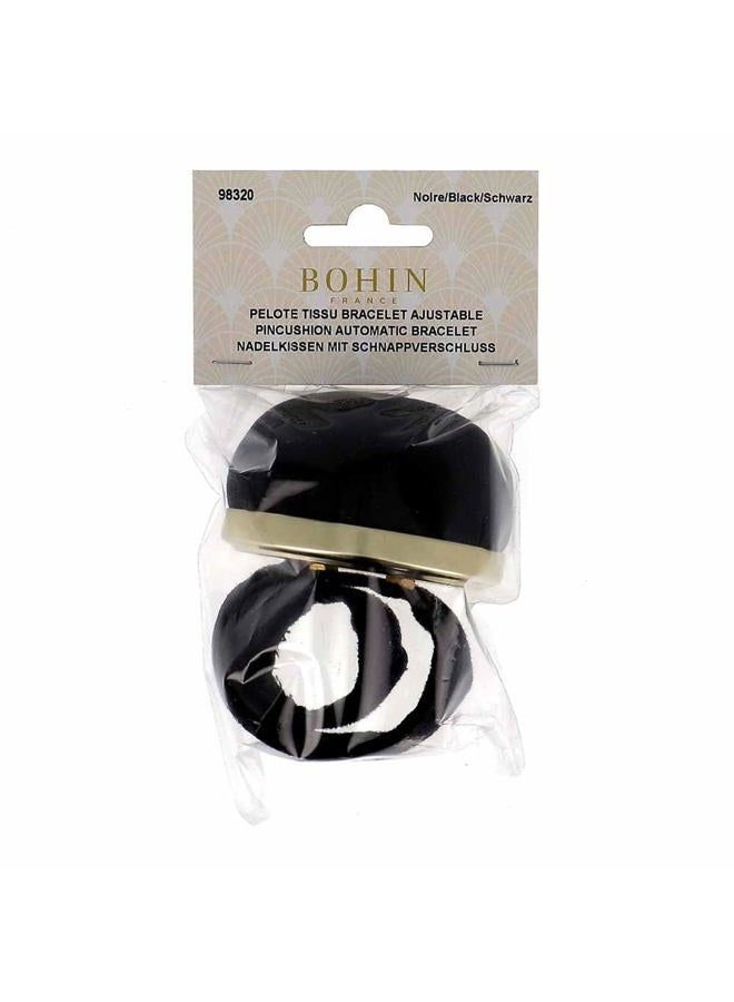 BOHIN Adjustable Snap Bracelet, Black Sewing Pin Cushion - Image 5