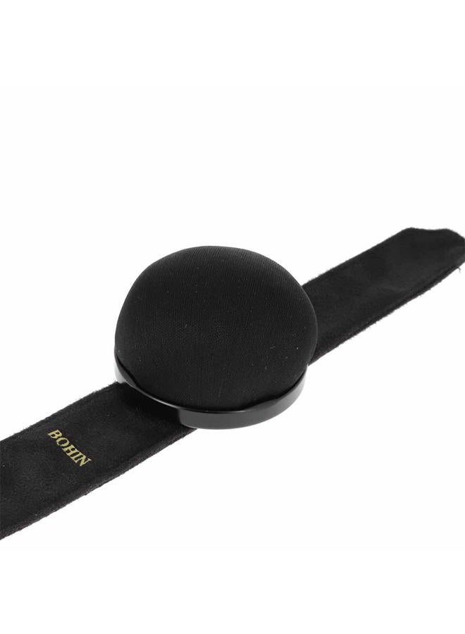 BOHIN Adjustable Snap Bracelet, Black Sewing Pin Cushion - Image 3