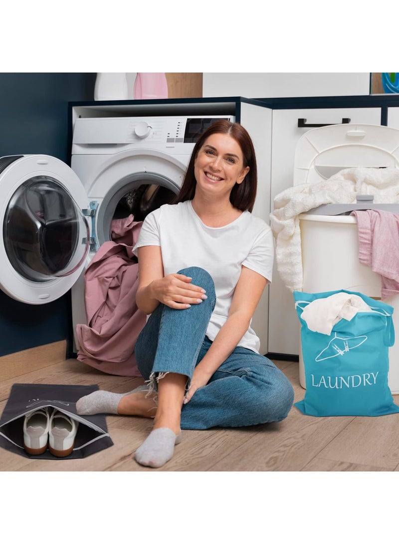 Barakah حقائب غسيل السفر 2 حزمة، قابلة للغسل في الغسالة، منظم غسيل رطب وجاف بسحاب للجيم، السباحة، اليوغا، الشاطئ، والسفر، حقائب تخزين خفيفة الوزن ومتينة من البوليستر للملابس - Image 5