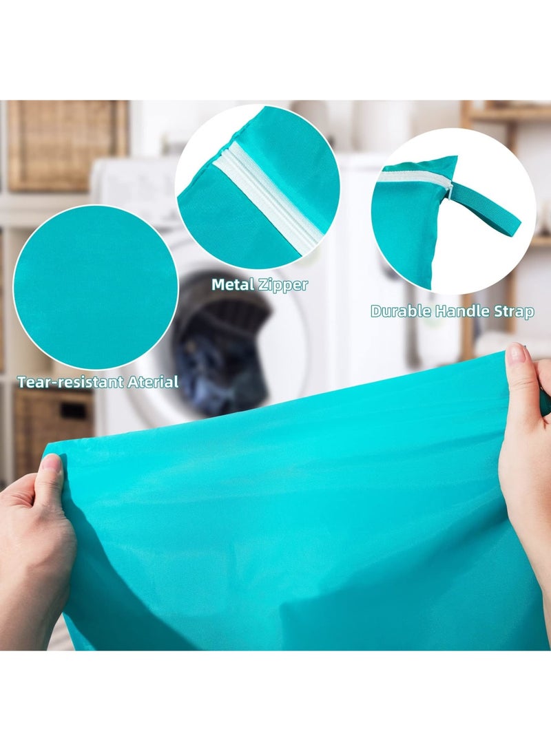 Barakah حقائب غسيل السفر 2 حزمة، قابلة للغسل في الغسالة، منظم غسيل رطب وجاف بسحاب للجيم، السباحة، اليوغا، الشاطئ، والسفر، حقائب تخزين خفيفة الوزن ومتينة من البوليستر للملابس - Image 2