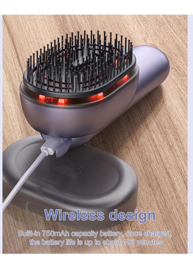Electric Head Massager, Scalp Massage Comb with Essential Oil, Hair Care, Red Light Therapy, Anti-Hair Loss Comb, 3 Boxes Magnetic Essential Oils, Dust Cover for Protection