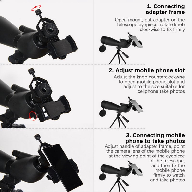 Plastic Black Mobile Phone Bracket for Binoculars Monoculars Astronomical Telescopes - Image 5