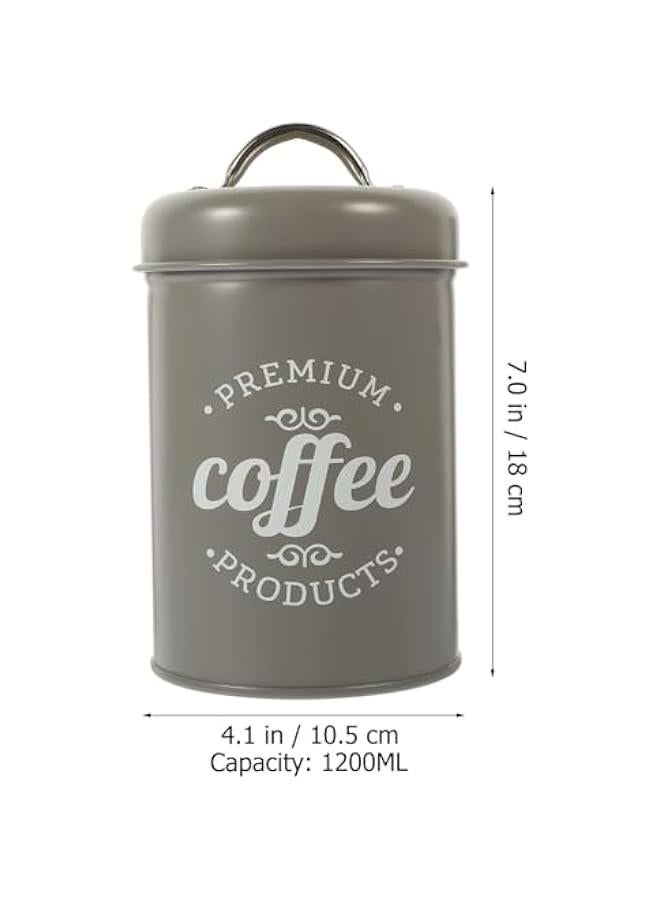 HOOKOR Durku 3 Piece Food Jars Canisters Sets, Metal Vintage Airtight Coffee Container, Coffee Sugar Tea Canister Set with Lid,Rustic Farmhouse Decor for Kitchen (Grey) - Image 2