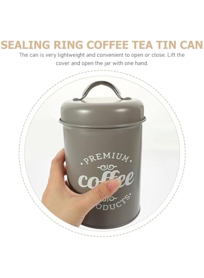 HOOKOR Durku 3 Piece Food Jars Canisters Sets, Metal Vintage Airtight Coffee Container, Coffee Sugar Tea Canister Set with Lid,Rustic Farmhouse Decor for Kitchen (Grey) - Image 5