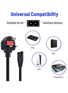 HIAS "[1.5-Meter] UK Power Cord with Fuse - 2 Pin Mains Cable for Laptop, Monitor, TV, Printer, and Small Appliances - Durable and Safe Power Supply Cable"  - Image 2