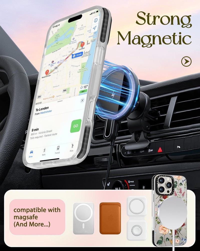 Lotadilo Case for iPhone 16 Pro Case Compatible with Magsafe Ring Holder Stand - for Women Retro Flower Design TPU Phone Cover for Girls Girly Funny Fashion - Image 5