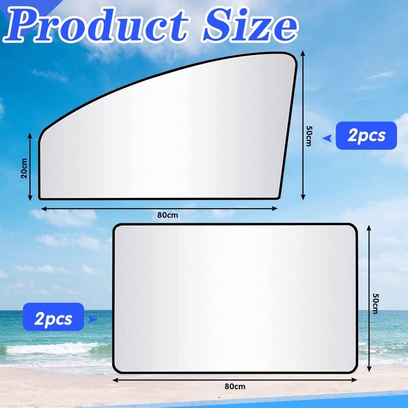 TANCUDER 4 PCS Magnetic Car Side Window Shades - UV Protection and Privacy - Image 2