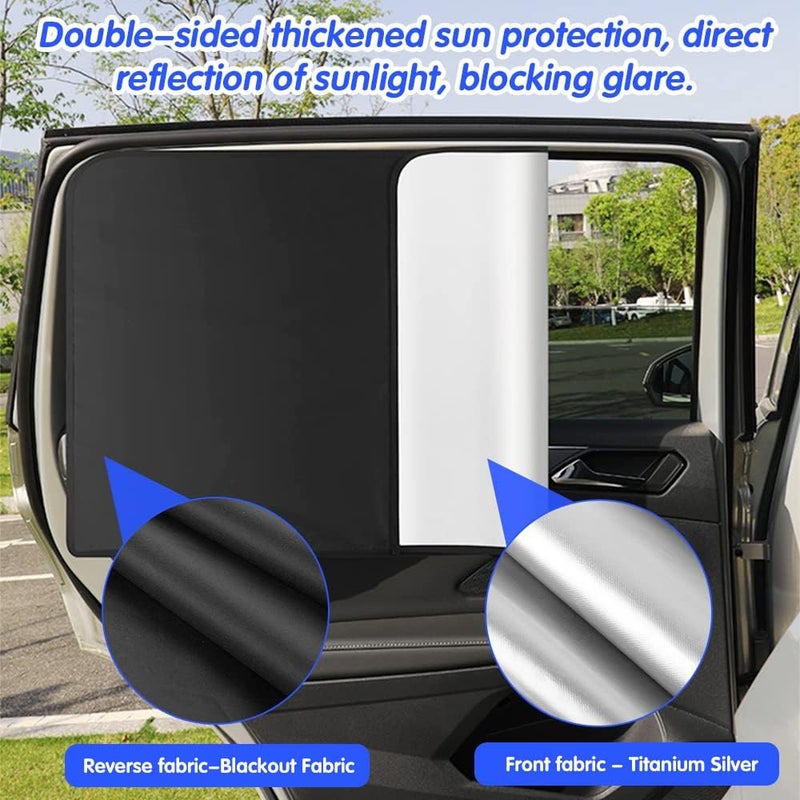 TANCUDER 4 PCS Magnetic Car Side Window Shades - UV Protection and Privacy - Image 3