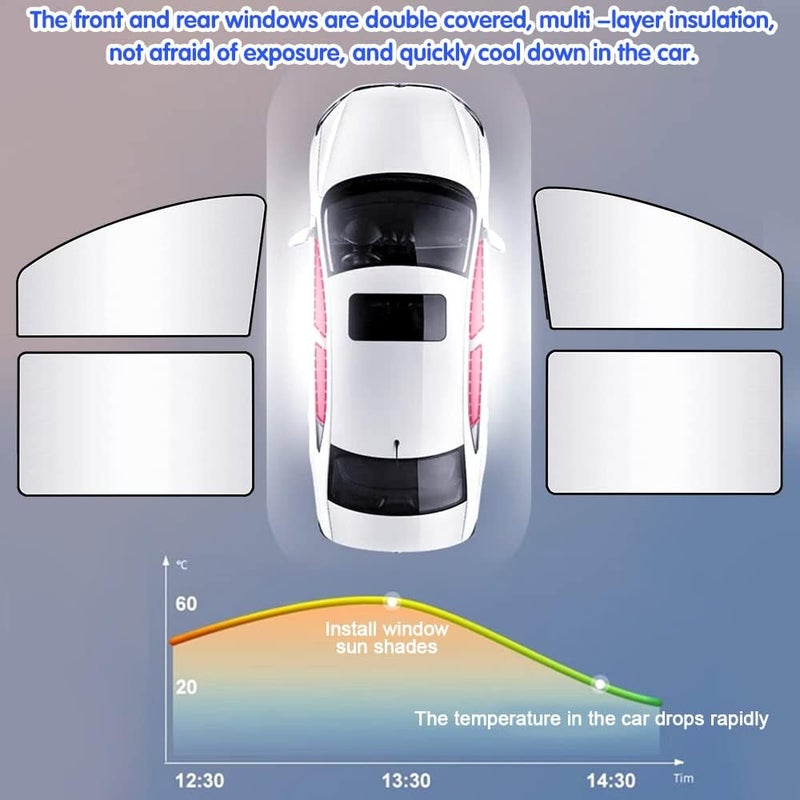 TANCUDER 4 PCS Magnetic Car Side Window Shades - UV Protection and Privacy - Image 5