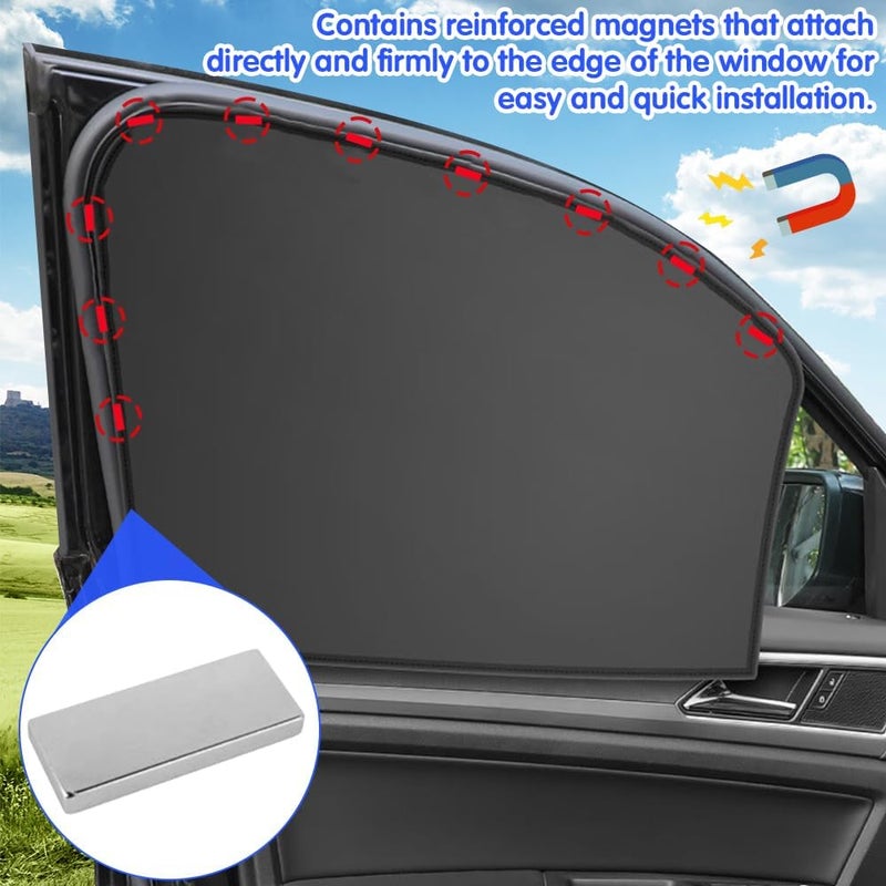 TANCUDER 4 PCS Magnetic Car Side Window Shades - UV Protection and Privacy - Image 4
