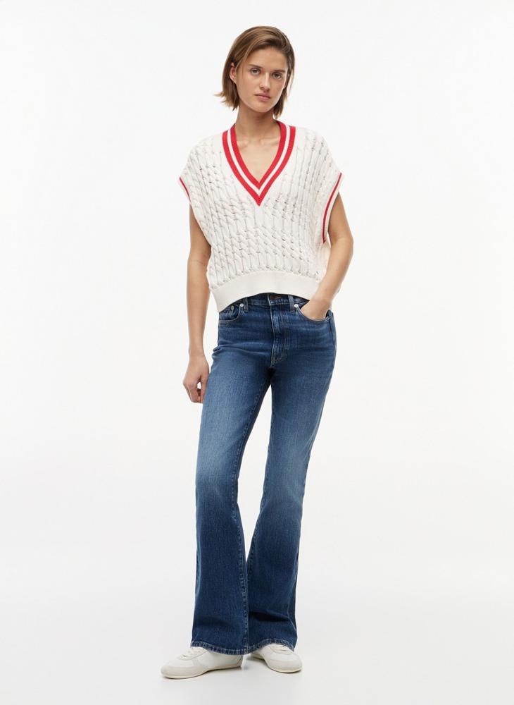 TOMMY JEANS Cable Knit V-Neck Oversized Sweater Vest - Image 4