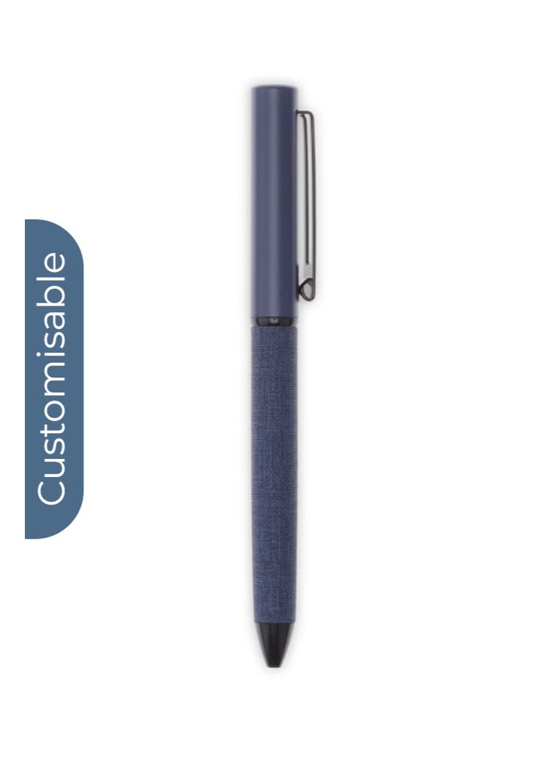 SANTHOME Personalised Sustainable Gift Set with Refillable Notebook & Pen - Navy - Image 2