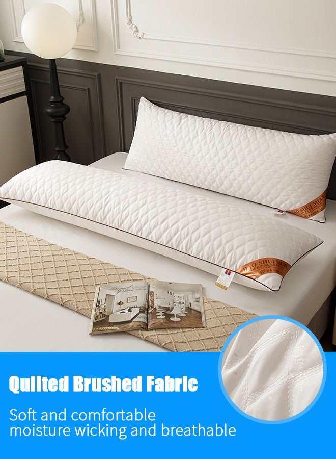 Uptyia Microfiber Solid Long Sleeping Pillow，Full Body Pillows for Adults with Washable Removable Pillowcase, Quilted Long Bed Pillows for Sleeping, Large Pillow for Pregnancy Women and Side Sleepers（48*150cm） - Image 3