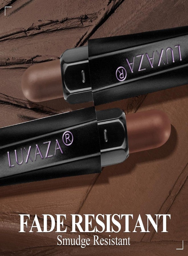 LUXAZA PRO Neutral Eyeshadow Stick Makeup 6PCS Set, Dark Grey Shimmer Matte Cream Eye Shadow for Smoky Eye Brightener Pencil Crayon - A3 Smoky Rose Taupe - Image 4