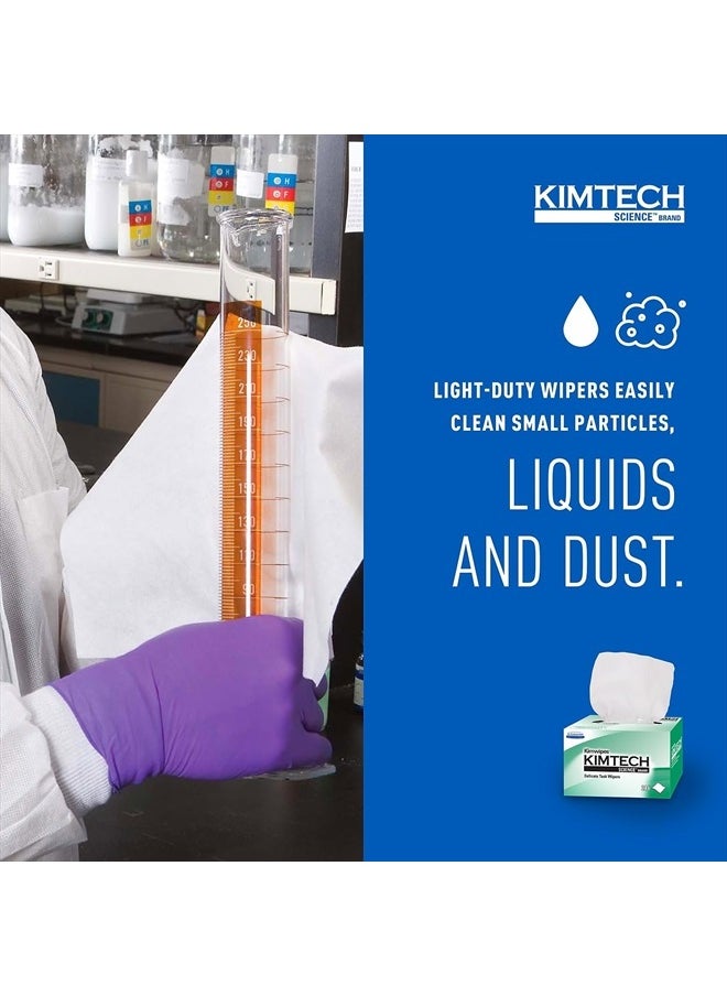Kimberly-Clark - B0013HT2QW– Kimtech Science KimWipes Delicate Task Wipers; 4.4 x 8.4 in. (11.2 x 21.3cm); 1-Ply, (Pack of 1, 286 Count) - Image 1