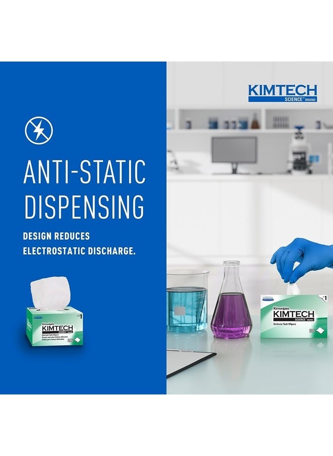 Kimberly-Clark - B0013HT2QW– Kimtech Science KimWipes Delicate Task Wipers; 4.4 x 8.4 in. (11.2 x 21.3cm); 1-Ply, (Pack of 1, 286 Count) - Image 1