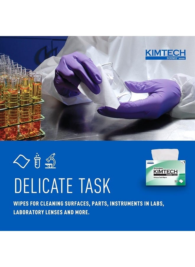 Kimberly-Clark - B0013HT2QW– Kimtech Science KimWipes Delicate Task Wipers; 4.4 x 8.4 in. (11.2 x 21.3cm); 1-Ply, (Pack of 1, 286 Count) - Image 1
