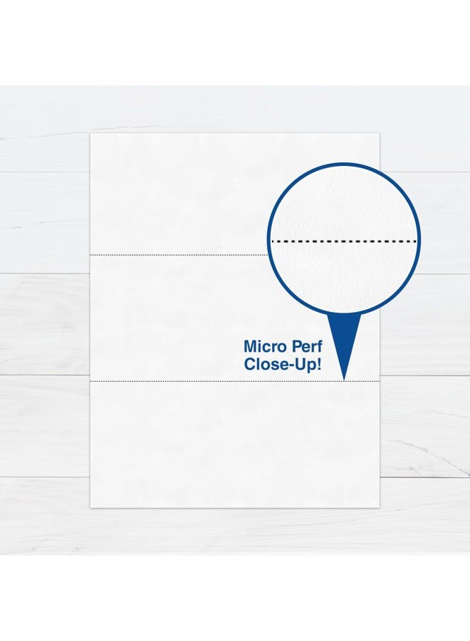 PrintWorks Professional Paper, 8.5 x 11, 20 lb, 2 Horizontal Perfs 3.66" and 7.33", 500 Sheets, White (04120) - Image 4