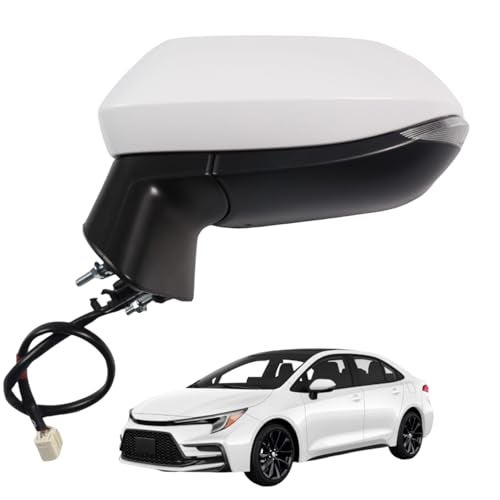 Liizoo Side Mirror Car Door Mirror Fits for Toyota Corolla 2019-2025 Left Driver Side|TO1320394|Power|Heat| 6 Pins White LH - Image 1