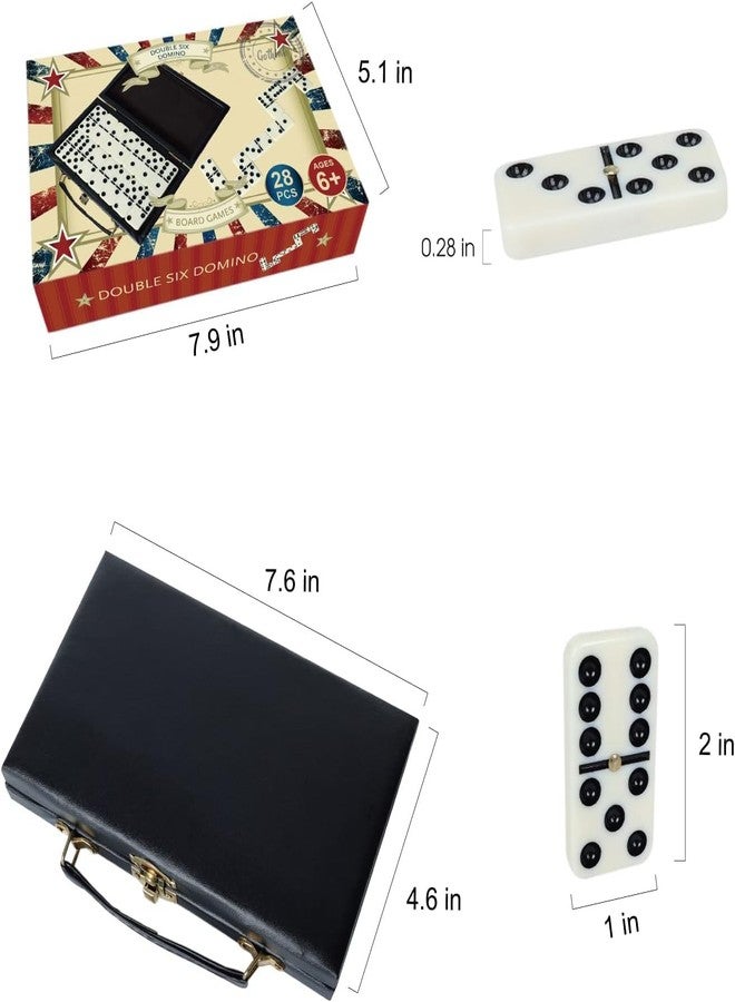GOTHINK Portable Double 6 Dominos Set for Adults with Storage Box 28 Tiles Dominoes Set for Holiday Travel Game - Classic Tabletop Board Games Durable, Travel-Friendly, and Easy to Read Tiles - Image 2