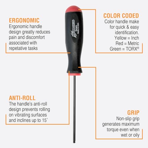 Bondhus 10687 Set of 7 Balldriver Screwdrivers, ProGuard Finish, sizes 1.27-5mm - Image 2