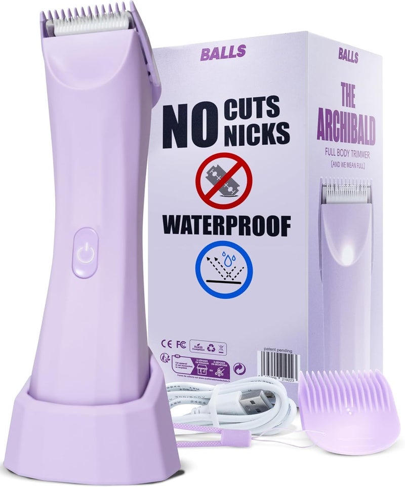 BALLS V3 The Archibald  Body and Bikini Trimmer Women  WetDry No Cuts 100 Waterproof Cordless  Pubic Hair Trimmer for Women and Men with Replaceable Blades