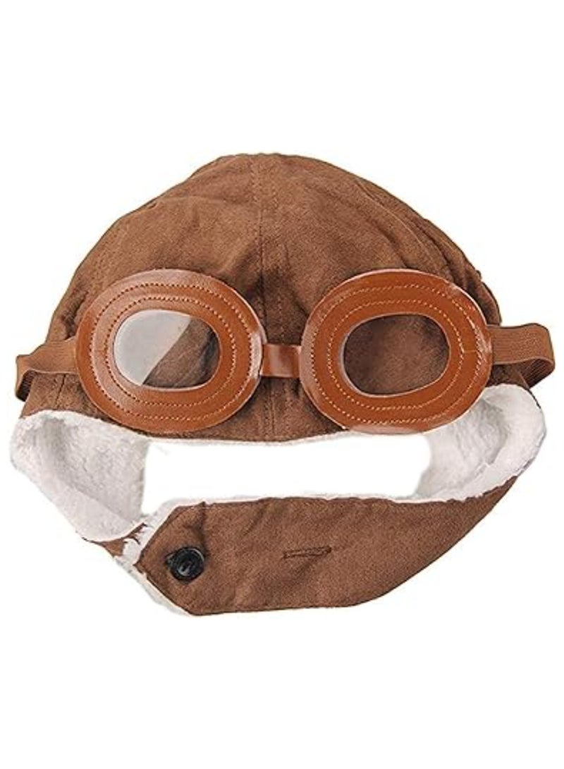 SYOSI Baby Pilot Hat, Warm Aviator Cap with Earflaps, Unisex Kids Fleece Winter Protect Beanie Hat, for Kids Boys Girls, Aviator Fleece Warm Hat Cap with Earmuffs, Warm Fleece Lining Cap  - Image 1