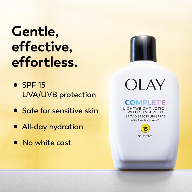 Olay Face Moisturizer, Complete All Day Moisturizer With Sunscreen Broad Spectrum SPF 15 - Sensitive, 4 fl. Oz, 1 unit - Image 3