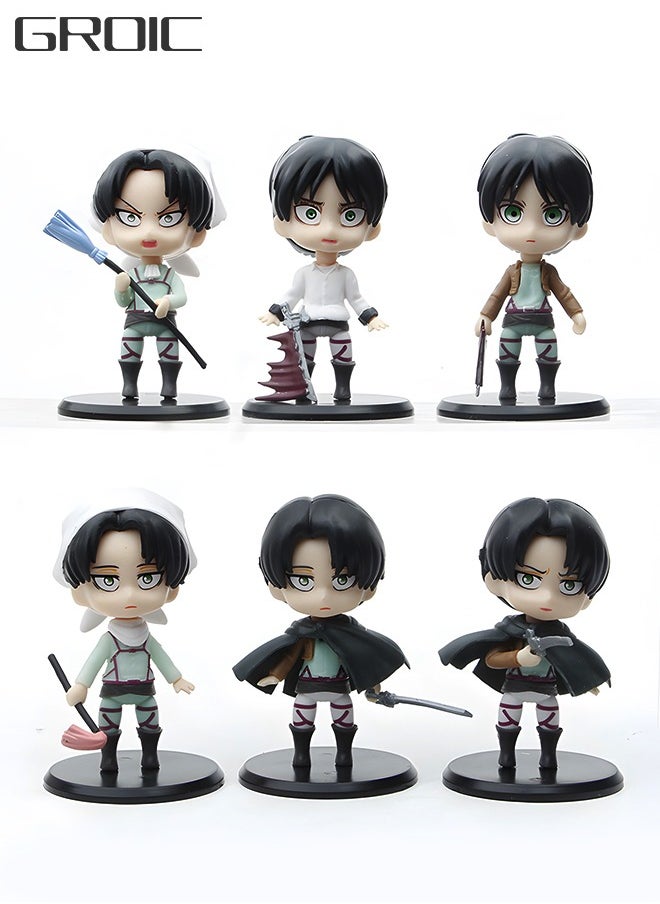 GROIC 6 Pcs Attack on Titan Figure Anime Figure Set, Action Figures Cartoon Figurines Party Decoration Mini Toy Model Collectibles Statue for Anime Fans  - Image 1