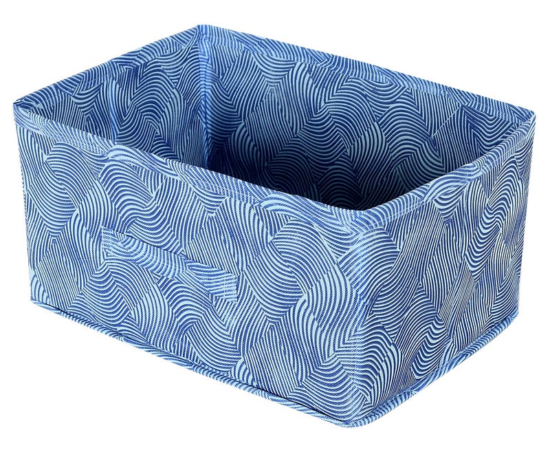 Kuber Industries Rectangular Storage Box/Closet Organizer Box with Handle|Metalic Lahriya Print & Foldable non Woven fabric|Size 42 x 29 x 22 cm, Pack of 4(Blue & Red)-KUBMART16001 - Image 5