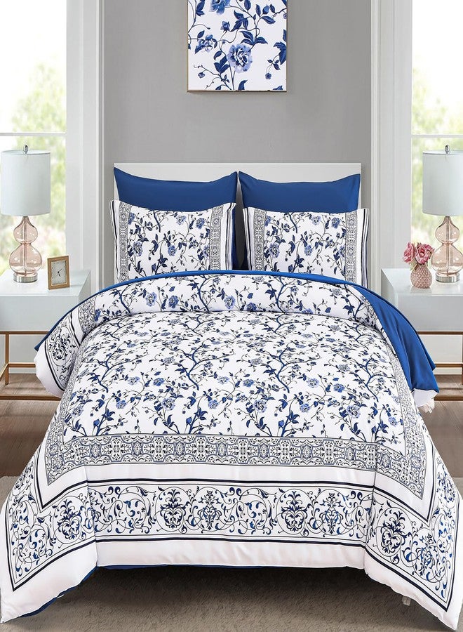 Dobuyly ND06AB090465F7U-G Blue Floral Comforter Set Full - Image 2