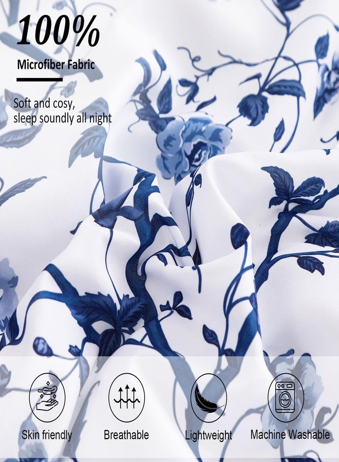 Dobuyly ND06AB090465F7U-G Blue Floral Comforter Set Full - Image 5