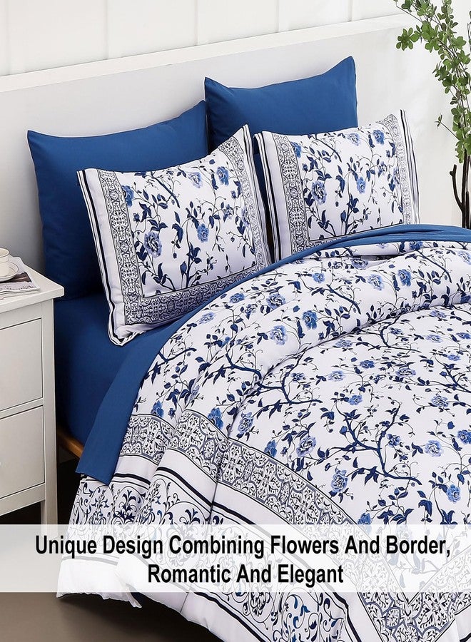Dobuyly ND06AB090465F7U-G Blue Floral Comforter Set Full - Image 4