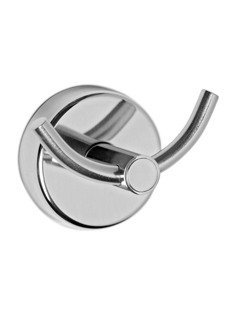 Kapitan Bathroom Double Towel Hook, Self Adhesive or Screws Wall Mounted, Stainless Steel Towel Holder, Polished Finish, Made in EU, 20 Years Warranty - Image 1