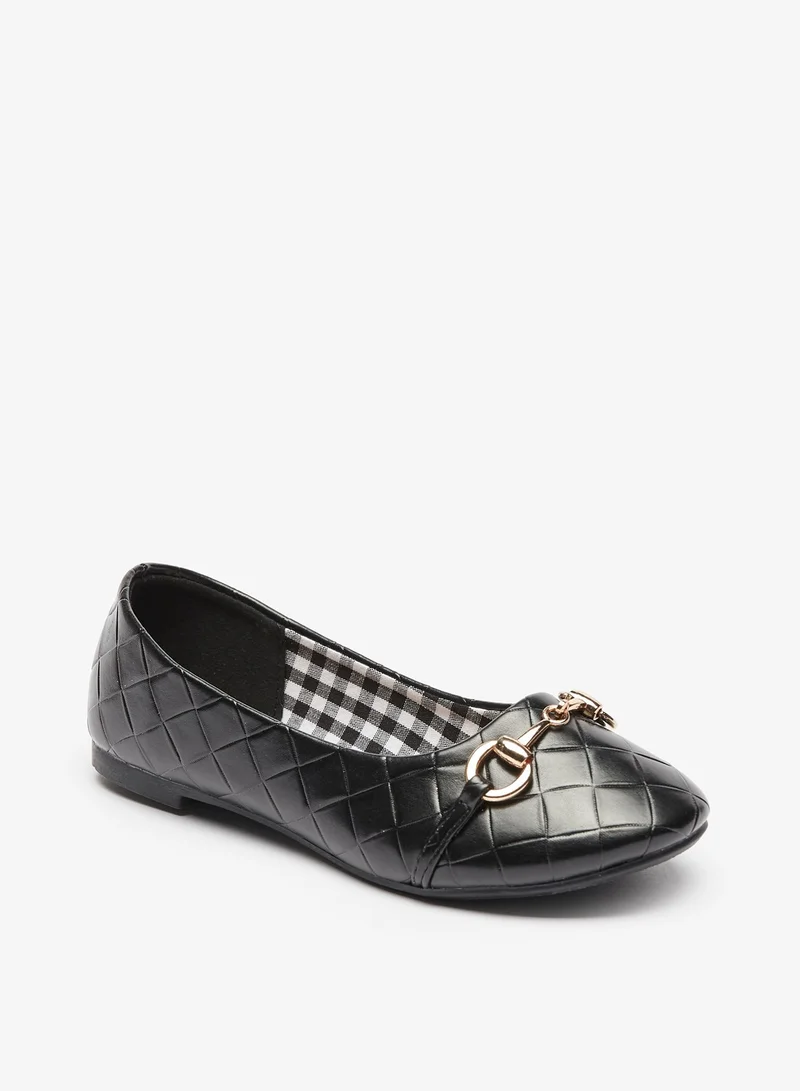 فلورا بيلا من شو إكسبرس Girls Textured Ballerina Shoes with Metallic Accent