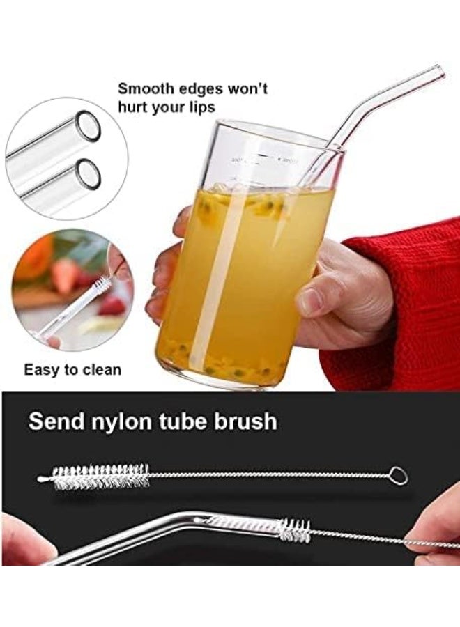 ماركة غير محددة شفاطات شرب زجاجية شفافة قابلة لإعادة الاستخدام خالية من البيسفينول أ، 200 ملم × 8 ملم، 4 قطع - شفاطة زجاج - Image 2