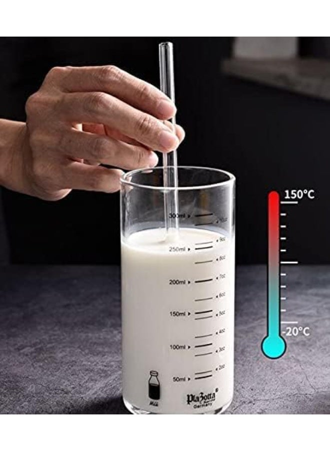 ماركة غير محددة شفاطات شرب زجاجية شفافة قابلة لإعادة الاستخدام خالية من البيسفينول أ، 200 ملم × 8 ملم، 4 قطع - شفاطة زجاج - Image 3