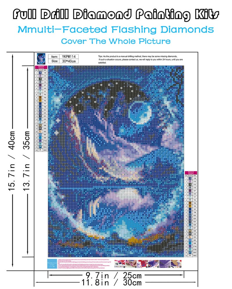 KINPLUB 5D Diamond Painting Kits for Adults, Blue Moon Landscape Diamond Art Kits for Beginners, DIY Full Round Drill Dream Night Paint with Diamond Pictures Gem Art, Home Wall Decor 12 x 16 Inch - Image 2