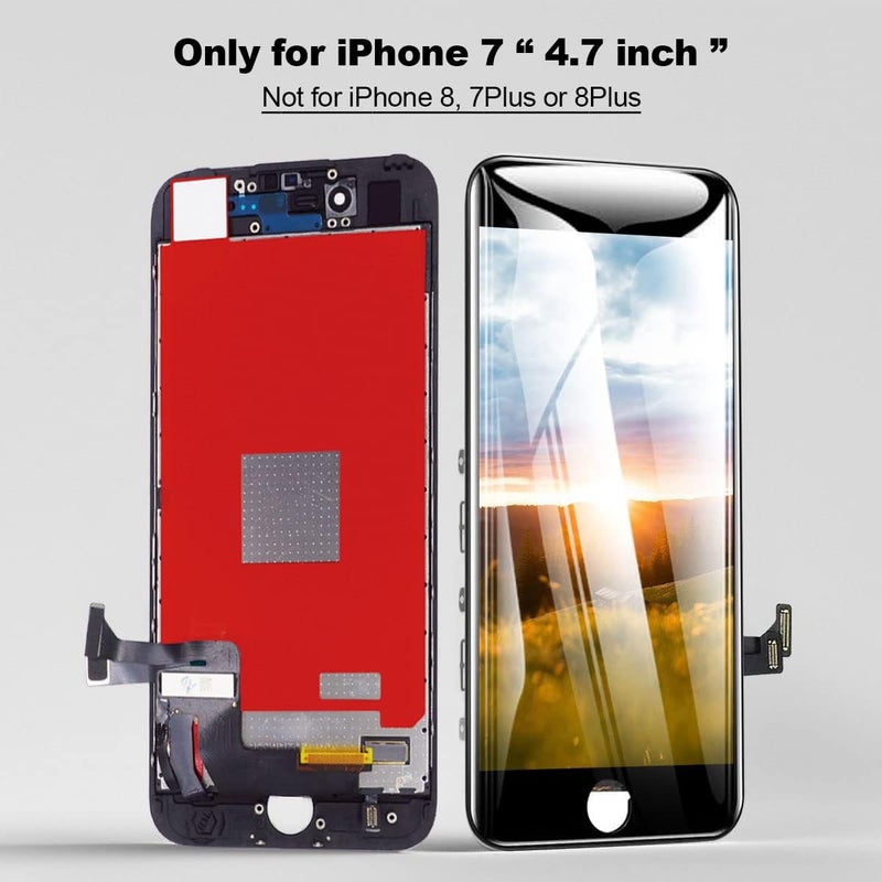 EFAITHFIX for iPhone 7 LCD Screen Replacement Black 4.7 Inch Frame Assembly Display 3D Touch Screen Digitizer with Repair Tools Kit Tempered Glass Screen Protector for A1660, A1778, A1779 (Black) - Image 3