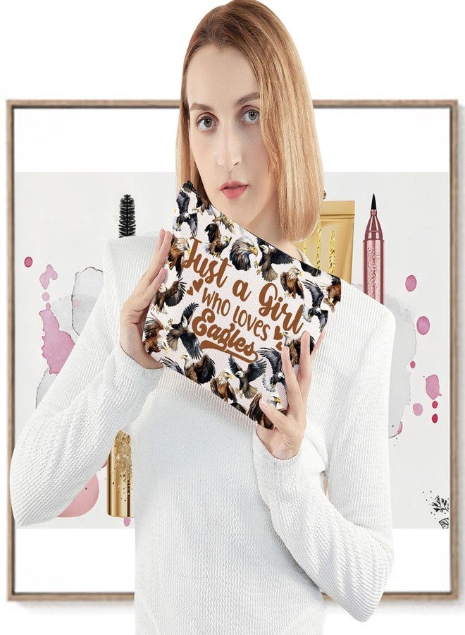 LEVLO Bald Eagle Cosmetic Makeup Bag - Eagle Lover Gift - Zipper Bag - Image 4