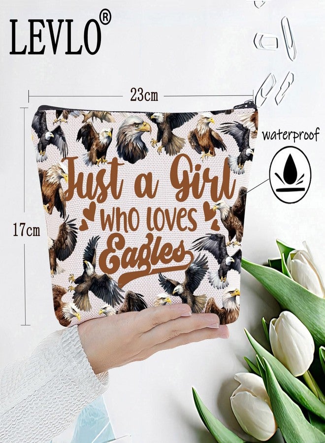 LEVLO Bald Eagle Cosmetic Makeup Bag - Eagle Lover Gift - Zipper Bag - Image 2