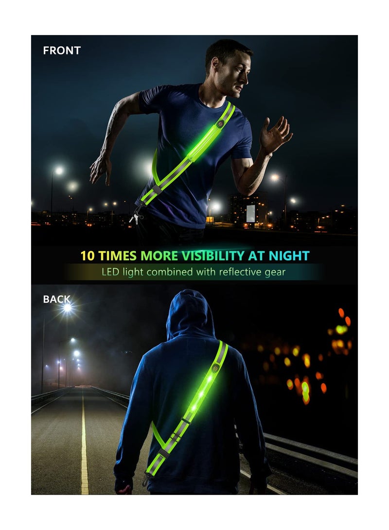 Generic LED Reflective Safety Belt for Night Walking and Running, High Visibility Rechargeable Sash for Men and Women, Durable Light-Up Running Gear for Enhanced Safety.  - Image 2