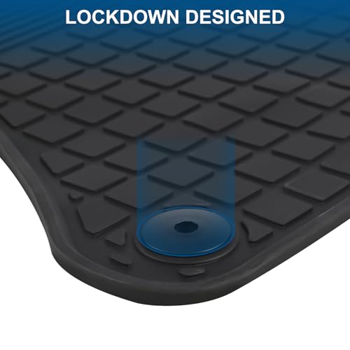 SAN AUTO Car Floor Mats Custom Fit 20172026 Audi Q7SQ7 20192026 Q8 Rubber Car Mats All Weather Floor Mats Black Floor Liner for 1st 2nd Row Heavy Duty Odorless - Image 3