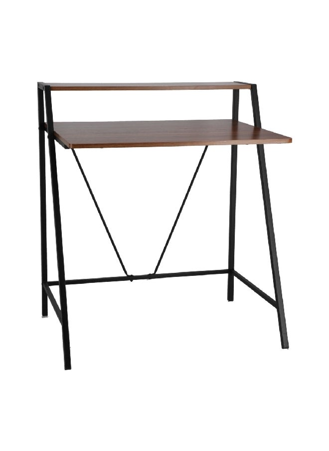 Micasa - Rectangular Shape Computer Desk Walnut And Black 80 X 60 X 76-91 Cm Cd-17123 - Image 1
