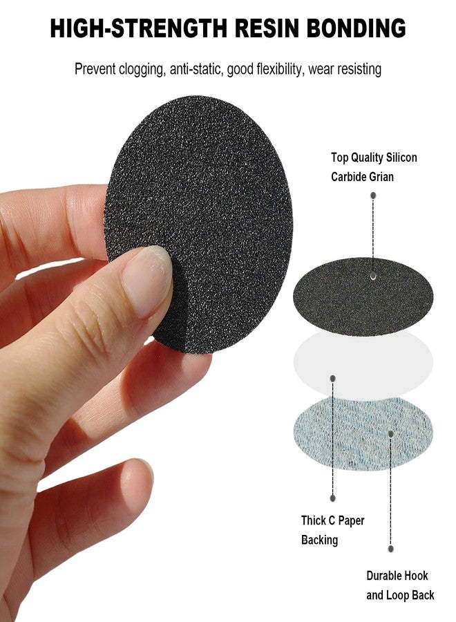 SACKORANGE 120 PCS 2 Inch Wet Dry Sanding Disc, 60 to 10000 Grit Silicon Carbide Hook and Loop Sandpaper with 1/8" & 1/4" Shank Sanding Pads and Foam Buffering Pad for Automotive Wood Polishing & Finishing - Image 4