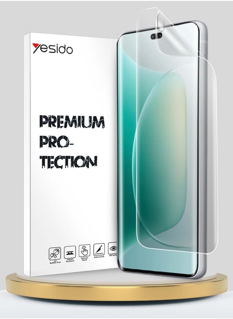 راكسوم واقي شاشة Yesido Premium Hydrogel Film الرقيق والمرن (MSHFMN) لهاتف Honor 300 Pro 5G 2024 - شفاف | فائق الرقة، مرن، ذاتي الإصلاح، مقاوم للخدش، خالٍ من الفقاعات، وضوح عالي الدقة، حماية كاملة لهاتف Honor 300 Pro 5G - Image 1