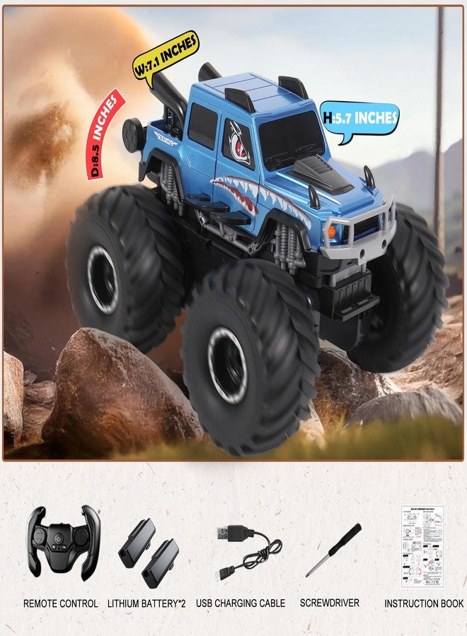 HENGI Amphibious Remote Control Car, RC Monster Truck, 2.4GHZ 1:16 Waterproof All-Terrain Off-Road RC Cars Toys, Pool Toys Gifts for Boys and Girls Age 8-12 (Blue) - Image 5