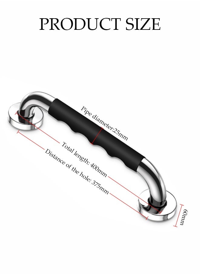 DUNISO Grab Bars for Bathroom, Anti Slip Bathroom Handicap Grab Bars for Showers, Safety Bath & Shower Grab Bar for Seniors, Shower Handles for Elderly, with Anti Slip Rubber Grip，40cm  - Image 2